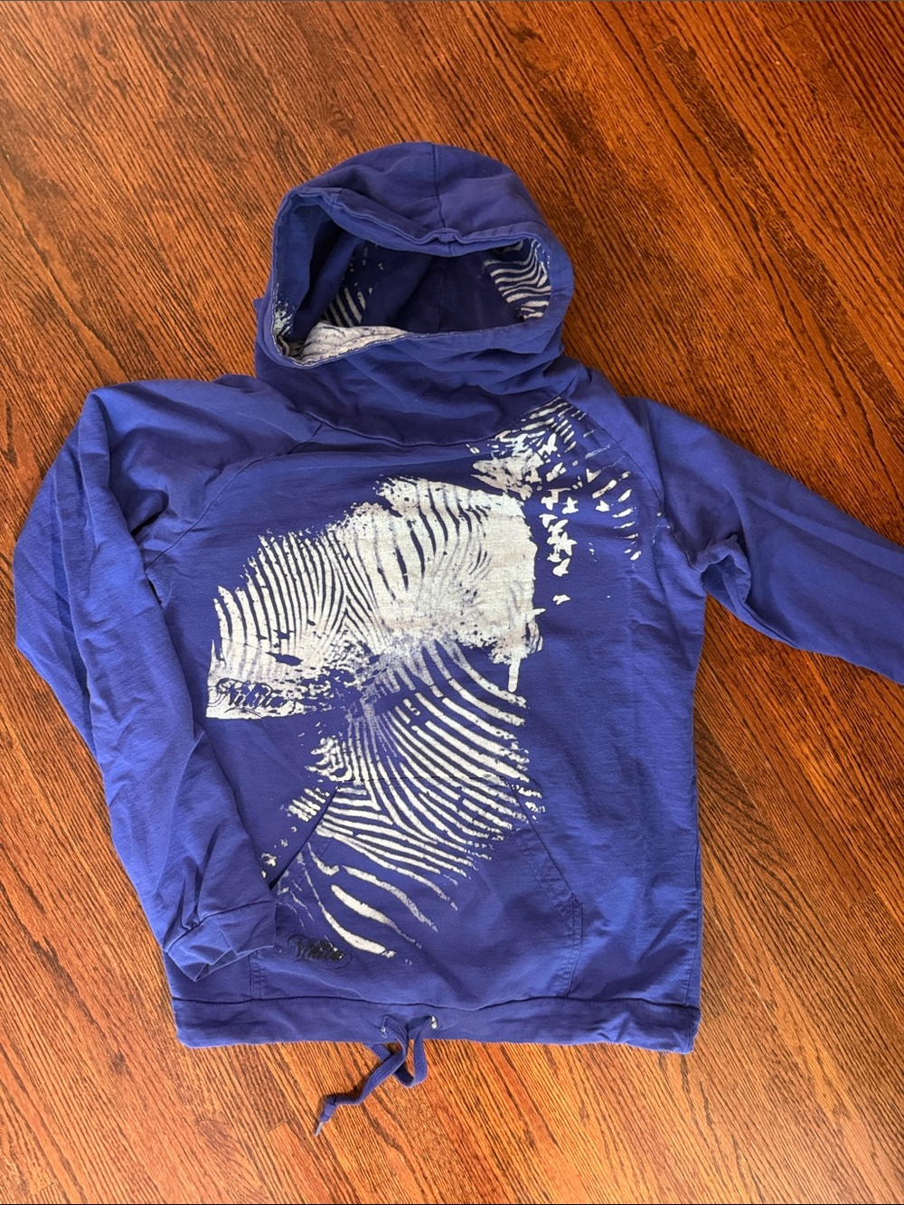 Hooded Pullover Jacket with Graphic Print